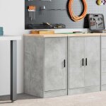 Armoire de rangement de garage - meuble de stockage gris bton 40x51x85 cm bois pin 502352