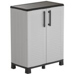 Intec - armoire de rangement gris 68 x 37 x 90cm meuble de rangement intrieur exterieur 2 portes 2 etagres ...