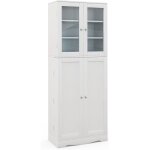 Armoire de rangement haute, meuble de rangement avec placard  portes, tagres de porte, dispositif ...