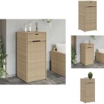 Armoire de rangement de jardin beige 55x55x111cm r�sine tress�e - coffre de jardin - rangements exterieur ...