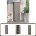 Armoire de rangement jardin gris 59x40x180 cm résine tressée - meuble de jardin - armoire extérieure ... Armoire de rangement jardin gris 59x40x180 cm résine tressée - meuble de jardin - armoire extérieure ...
