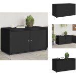 Armoire de rangement jardin noir 110x55x60, 5 cm rsine tresse - coffre de jardin - rangements exterieur ...