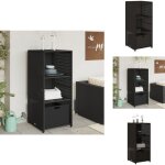 Vidaxl - armoire de rangement de jardin noir 50x55x115 cm rsine tresse - meuble de jardin - coffre ...