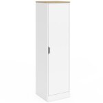 Armoire de rangement nouk 1 porte avec tagres blanc et bois