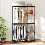Armoire de rangement, penderie pliable, dressing, armoire m�tallique, avec barres de suspension, porte ...