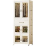 Armoire de rangement portable en plastique avec grande capacité, autonome bacs de rangement pliables ... Armoire de rangement portable en plastique avec grande capacité, autonome bacs de rangement pliables ...