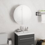 Design in - armoire de rangement, armoire de salle de bain miroir rond et led blanc 40x40x17, 5 cm cfw29605 ...