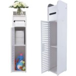 Armoire de rangement de salle de bain ultra - mince blanche autoportante imperm�able avec couche de n�cessit�s ...
