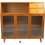 Armoire de rangement scandinave en bambou 3 portes meuble de salle � manger moderne �cologique design ...