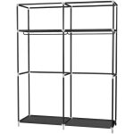 Armoire de rangementpenderie armoire pliable en tissu h x l x p170 x108x45cm gris fonc