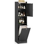Armoire de salle de bain 170 cm, colonne de linge solide & Étroite avec rangement, Étagère ajustable, ... Armoire de salle de bain 170 cm, colonne de linge solide & Étroite avec rangement, Étagère ajustable, ...