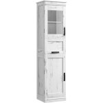 Meuble colonne de salle de bain, armoire de salle de bain - 170 cm - armoire haute avec portes et tagre ...