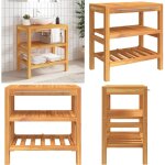 Vidaxl - armoire de salle de bain avec 2 étagères 74x45x75cm bois massif - meuble de salle de bain - ... Vidaxl - armoire de salle de bain avec 2 étagères 74x45x75cm bois massif - meuble de salle de bain - ...