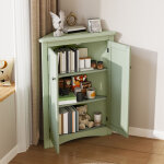 Armoire de salle de bain d'angle 61, 5x90 cm, meuble bas 2 portes 3 niveaux, mdf laqu� vert ? salle de ...