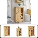 Vidaxl - armoire de salle de bain corona 70x33x110 cm bois de pin massif - meuble de salle de bain - ...