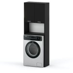 Armoire de salle de bain debout noire 64cm, armoire de machine  laver, pidestal de salle de bain