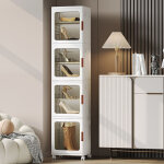 Armoire de salle de bain troite et haute, armoire de salle de bain, organisateur latral avec tiroirs ...