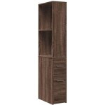 Vidaxl armoire de salle de bain �troite avec roulettes ch�ne marron