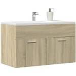 Maison chic ? meuble sous vasque salle de bain ch�ne sonoma en bois d'ing�nierie ? dimensions 90 x 38, ...