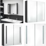 Armoire de salle de bain à miroir led gris brillant 62x14x60 cm - armoire salle de bain - meuble salle ... Armoire de salle de bain à miroir led gris brillant 62x14x60 cm - armoire salle de bain - meuble salle ...