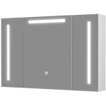 Armoire de toilette avec miroir, �clairage led et prise, dimensions 90 x 16 x 60 cm, finition miroir ...