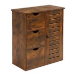 Armoire de salle de bain relaxdays, h x l x p : 80 x 60 x 30 cm, 3 tiroirs, meuble d'appoint pour salle ...