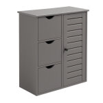 Armoire de salle de bain relaxdays, h x l x p : 80 x 60 x 30 cm, 3 tiroirs, meuble d'appoint pour salle ...