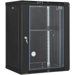 Armoire de serveur a montage mural 15u, boitier de rack reseau avec roulettes, charge au sol 226, 8 kg, ...