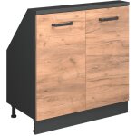 Armoire sous pente de toit rion, anthracite / ch�ne dor�, avec 2 portes, vicco