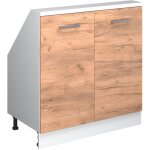 Armoire sous pente de toit rion, ch�ne blanc / force de l'or, avec 2 portes, vicco