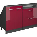 Armoire sous pente de toit rion, rouge brillant / anthracite, lot de 2, vicco