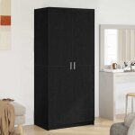 Armoire avec stockage noir 80 x 51 x 180 cm bois d'ing�nierie vidaxl
