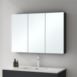 Mai&mai - armoire suspendue de salle de bain avec miroir armoire de toilette meuble mural avec 3 portes ...