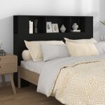 Armoire de tte de lit noir 140x18, 5x104, 5 cm - tte de lit design - tte de lit rangement - tte de ...