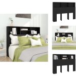 Armoire de tte de lit noir 140x19x103, 5 cm - tte de lit design - tte de lit rangement - tte de lit ...