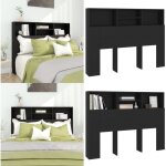 Armoire de tte de lit noir 140x19x103, 5 cm - tte de lit design - tte de lit rangement - tte de lit ...