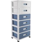 Armoire  tiroirs en plastique, tour de rangement avec 6 tiroirs, conteneur  roulettes pour chambre ...