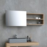 Byca - armoire de toilette 120 cm en chne naturel - hmi