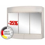 Armoire murale de salle de bain 60x53x18cm ? �clairage int�gr� ? 3 portes miroir ? montage mural rapide ...