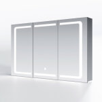 Armoire de toilette inox miroir led avec clairage avec prise de courant tactile armoire de toilette ...