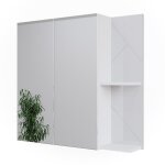 Vicco - armoire de toilette irma, blanc haute brillance, 80x75cm