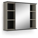 Vicco - armoire de toilette joli, grge, 80x60cm avec miroir