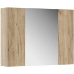 Armoire de toilette leopold, ch�ne de force dor�, 80x59. 2cm avec des �tag�res, vicco