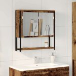 Armoire de toilette avec miroir bois ancien 60 x 16 x 60 cm