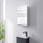 Bernstein - armoire de toilette suspendue miroir 40x19x71cm (lxpxh), charnière à droite, éclairage led, ... Bernstein - armoire de toilette suspendue miroir 40x19x71cm (lxpxh), charnière à droite, éclairage led, ...