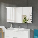 Bernstein - armoire de toilette suspendue anthracite mat 120x18x70cm (lxpxh) 2 portes miroir, clairage ...