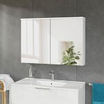 Bernstein - armoire de toilette suspendue blanc mat 100x18x70cm (lxpxh) 2 portes miroir, clairage led, ...