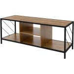 Armoire tv en bois, brun chêne design rustique, meuble tv métallique noire, Étagère tv 120x40x46 cm, ... Armoire tv en bois, brun chêne design rustique, meuble tv métallique noire, Étagère tv 120x40x46 cm, ...