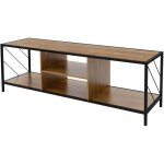 Armoire tv en bois, brun chêne rustique, meuble tv métallique noire, Étagère tv 140x40x46 cm, buffet ... Armoire tv en bois, brun chêne rustique, meuble tv métallique noire, Étagère tv 140x40x46 cm, buffet ...
