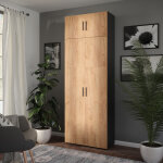 Armoire universelle ingo, anthracite / ch�ne dor�, 80x223. 8cm avec fixation d'armoire, vicco